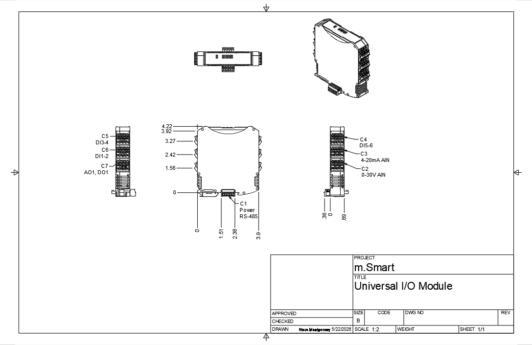 Universal I/O mechanical drawing thumbnail